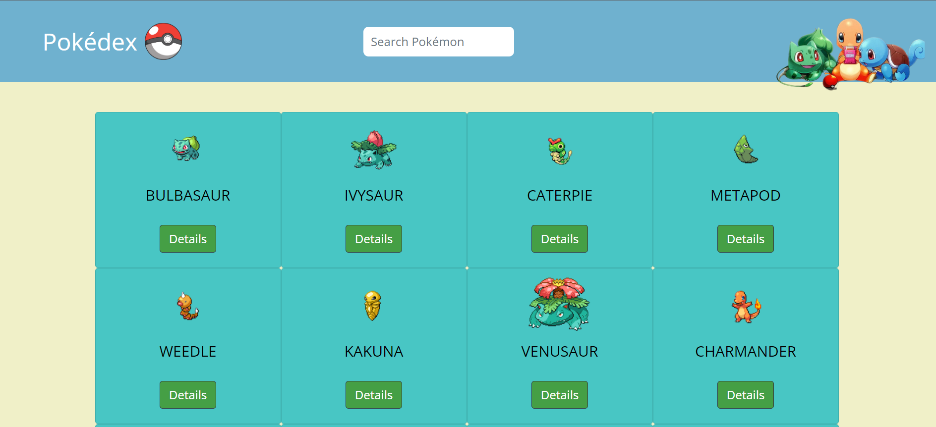 Image of Pokédex homepage